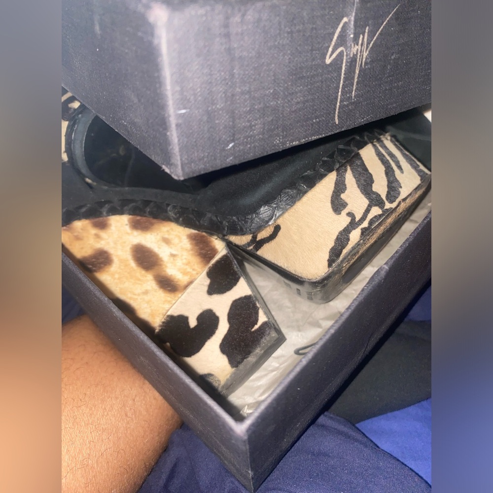 Animal 3 Print Giuseppe Zanotti Wedge Authentic Shoe